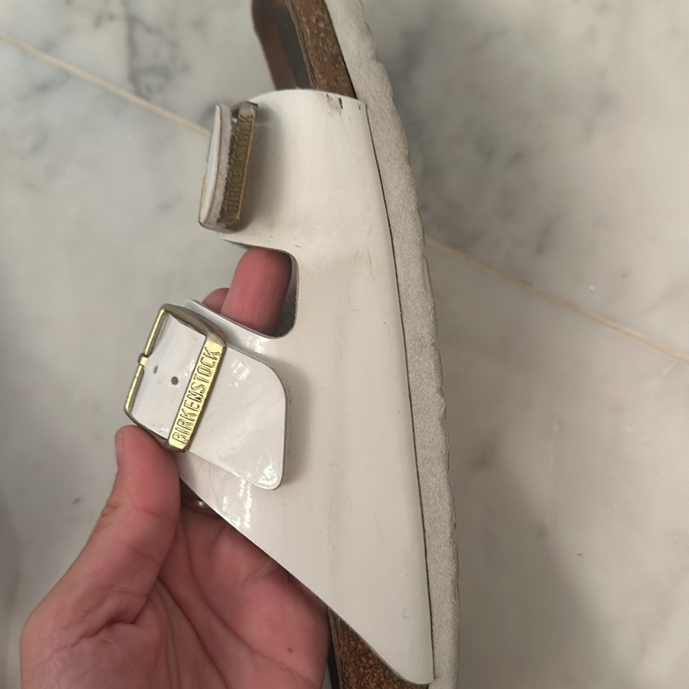 Patent white Birkenstocks - Picture 6 of 9